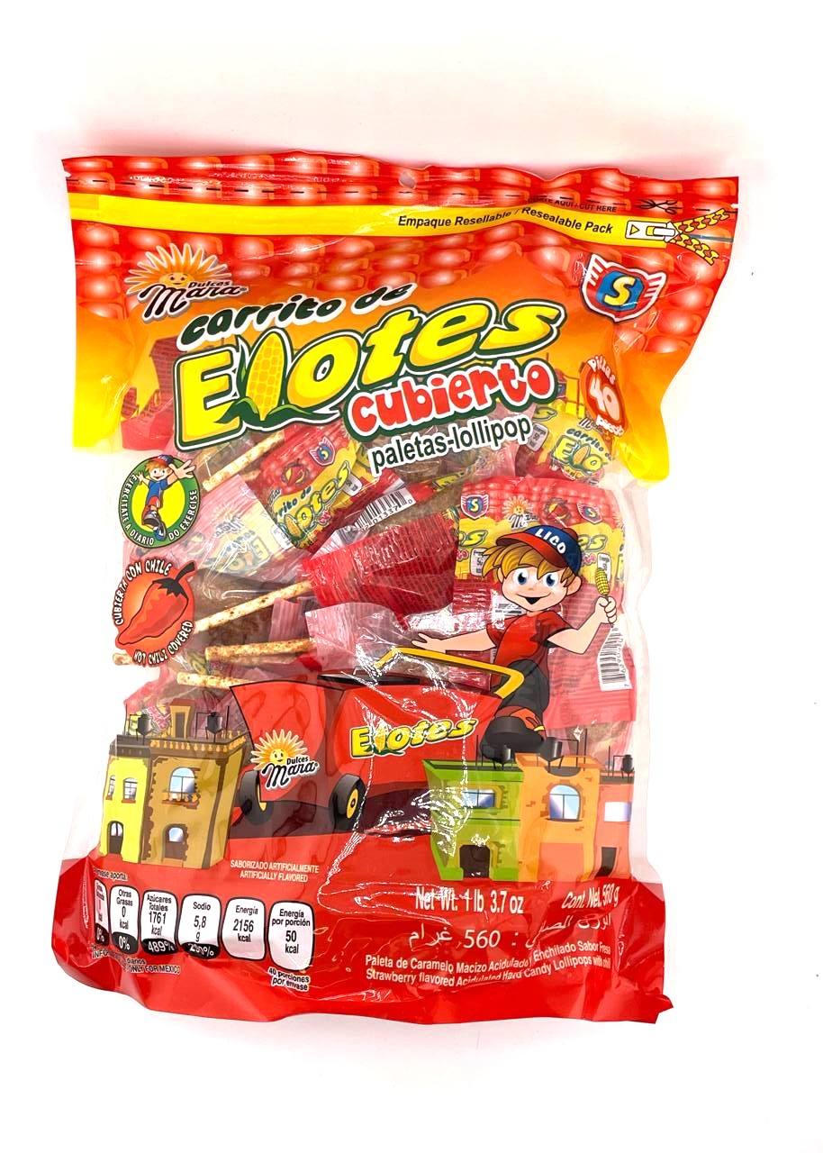 Carrito de elotes cubiertos
