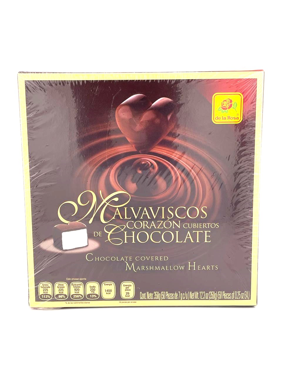 Malvavisco de Corazón cubiertos de chocolate