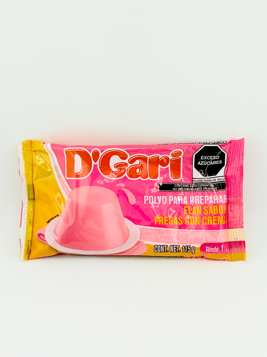 D'Gari flan sabor fresas con crema