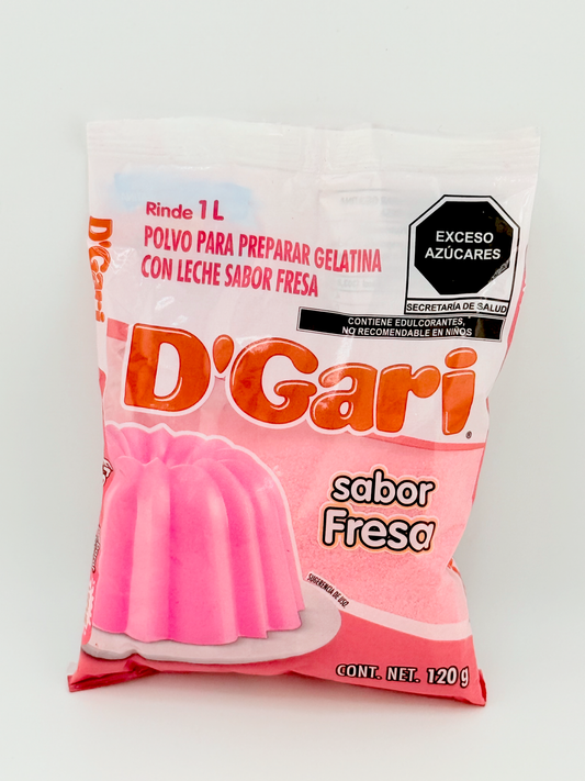 D'Gari Gelatina con leche sabor fresa