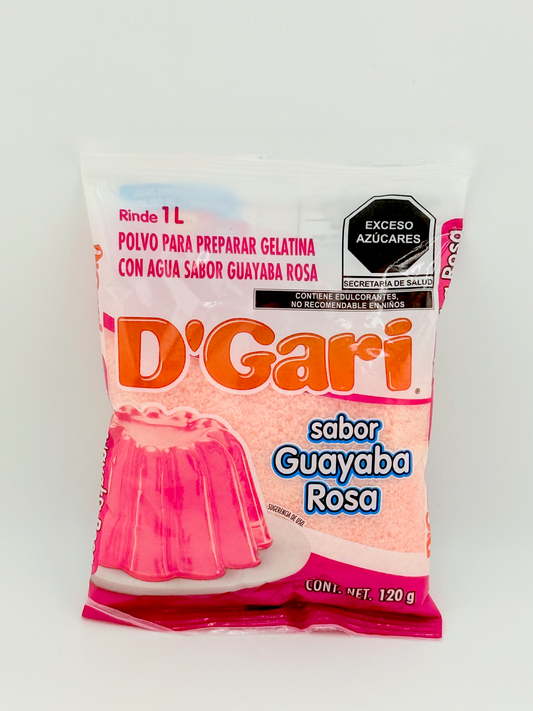 D'Gari Gelatina con agua sabor guayaba rosa