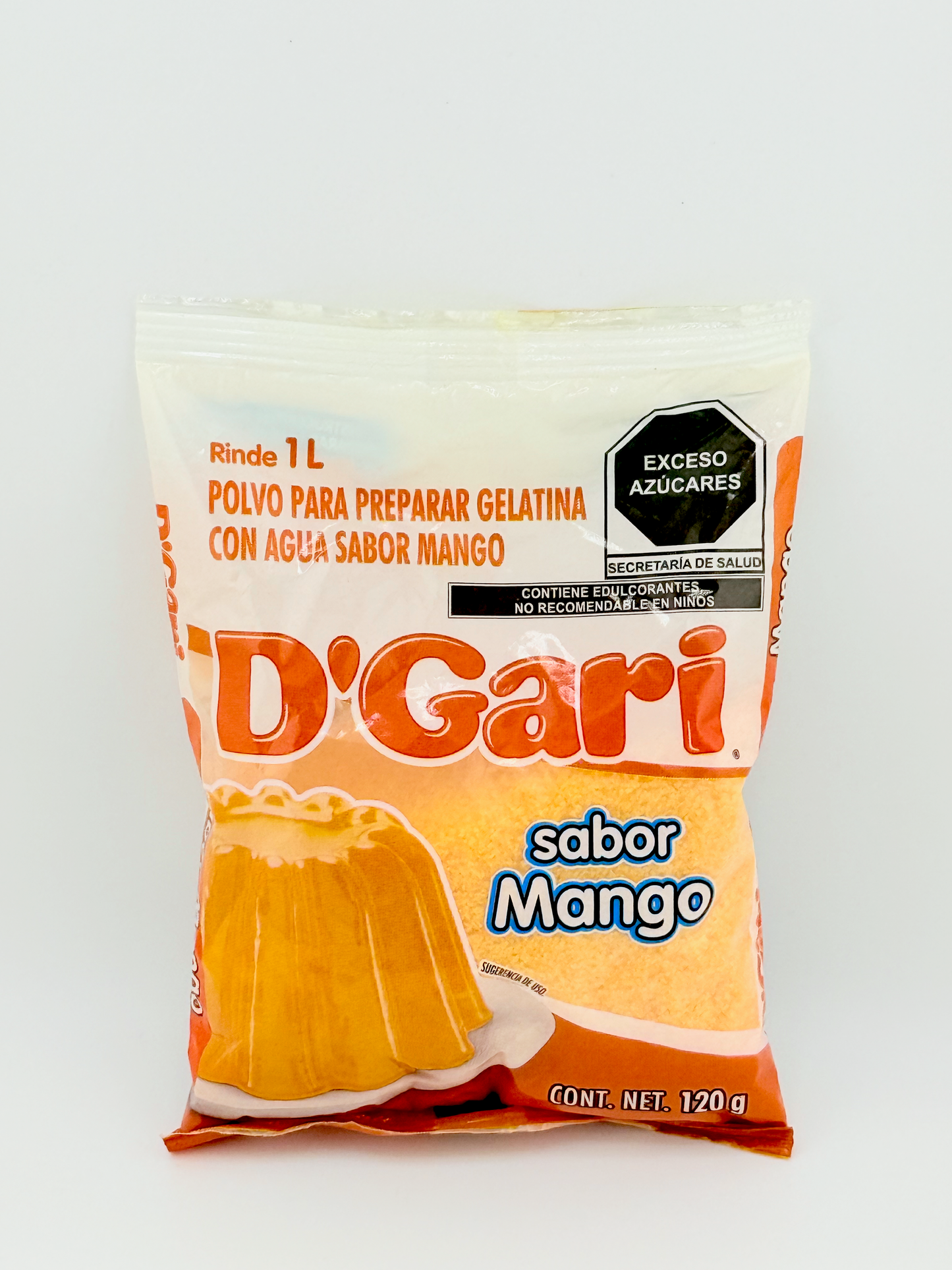 D'Gari Gelatina con agua sabor mango
